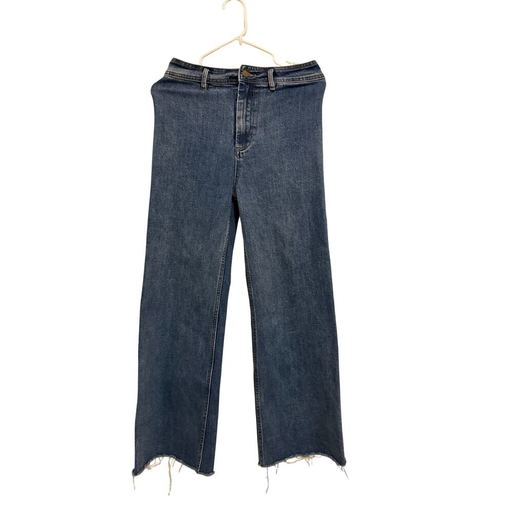 Rip Curl Womens Jeans Size 27 High Rise Straight Leg Raw Hem Denim Casual Boho